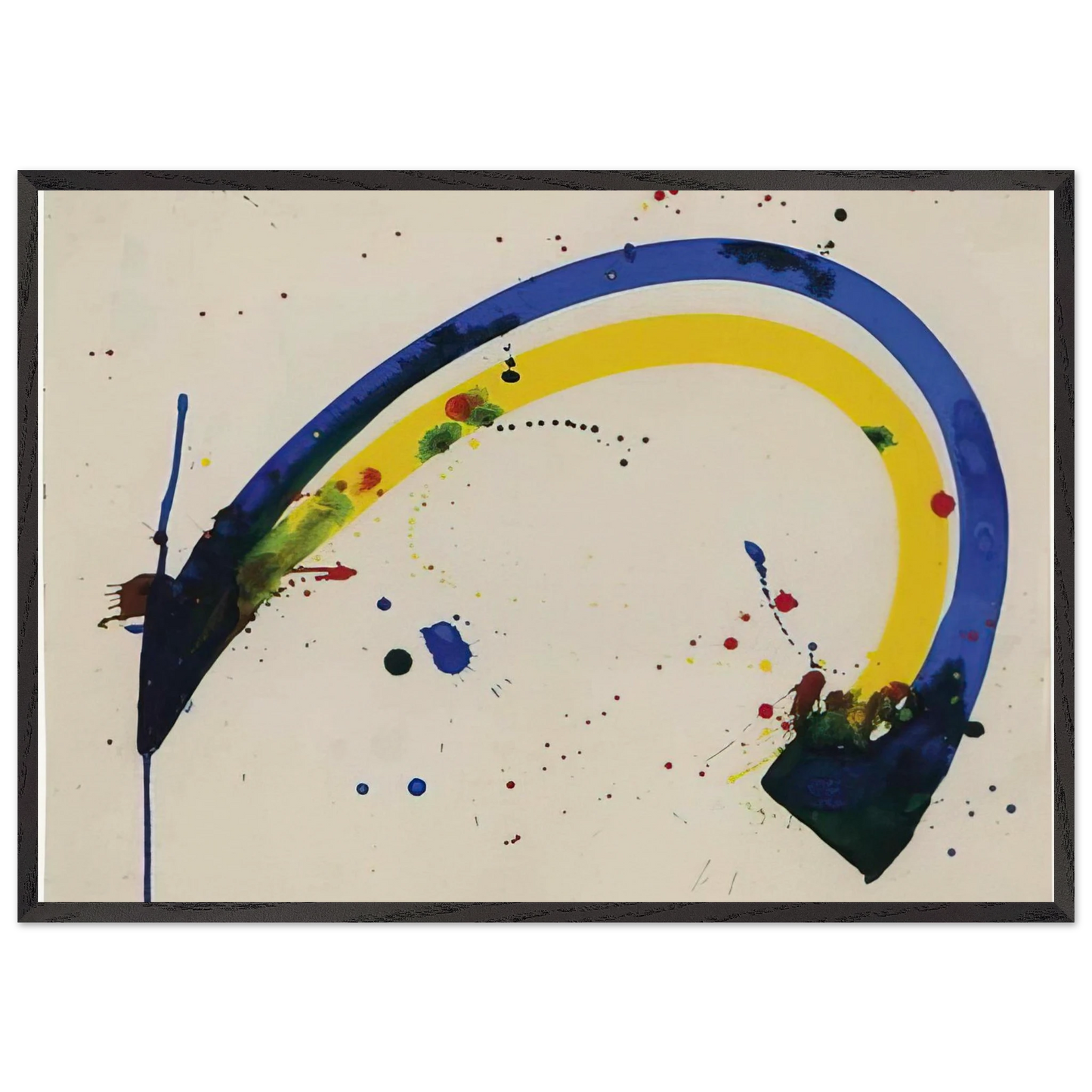 Untitled  SF66-006  - Sam Francis 70x100 cm / 28x40 inches Framed Art Print – Black Wooden Frame