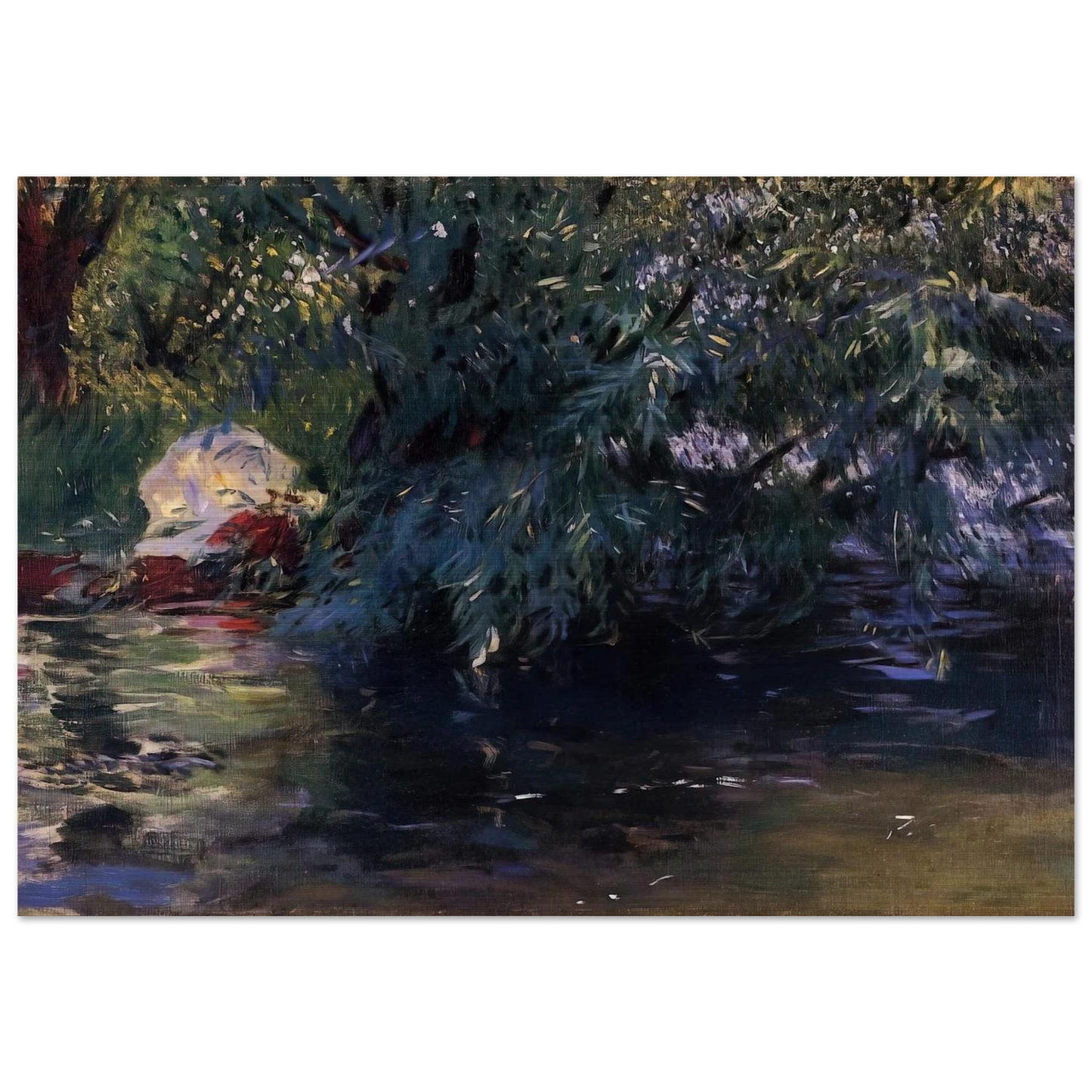 A Backwater, Calcot Mill near Reading - John Singer Sargent Brushed Aluminum Print - 70x100 cm / 28x40 inches | John Singer Sargent Aluminum Print | John Singer Sargent Prints