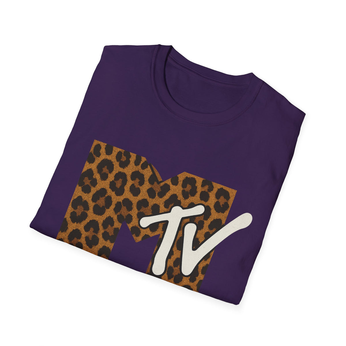 T-shirt graphique rétro MTV imprimé léopard vintage Télé musique Années 80 90 Tee-shirt de groupe unisexe Chemise rock imprimé animal