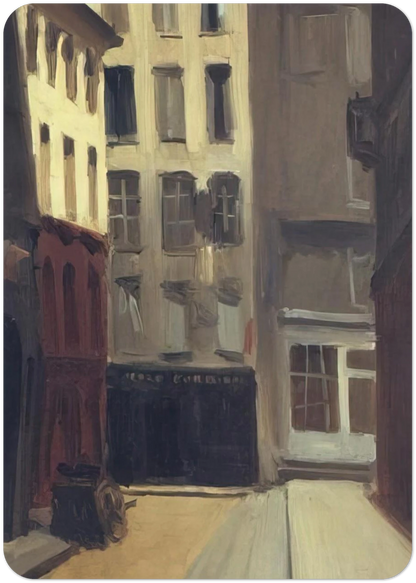 Paris Street By Edward Hopper Pack of 10 Post Cards | Edward Hopper Post Cards | A6 (10.5 x 14.8 cm) - 4.1 x 5.8 inches
