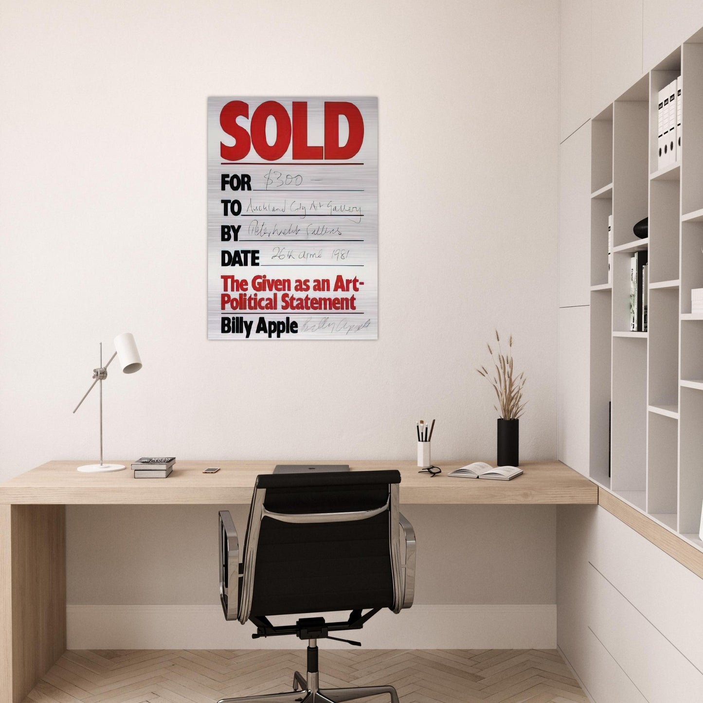 Sold - 1981 - Billy Apple Brushed Aluminum Print - 70x100 cm / 28x40 inches | Billy Apple Aluminum Print | Billy Apple Prints
