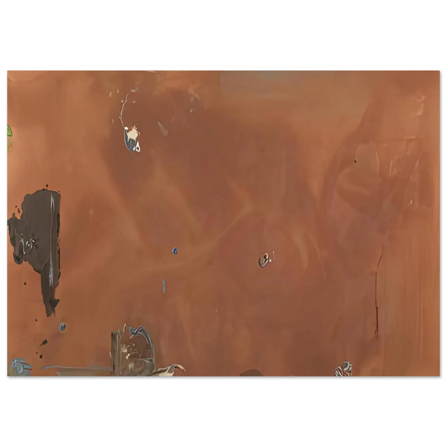 Helen Frankenthaler - Into October, 1983- Wall Art - 21x29.7 cm / 8x12" - Premium Wooden Framed Poster With Fine Art Paper-canvas - White frame