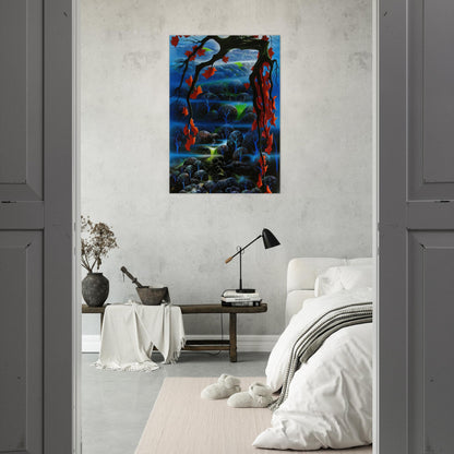 Valley of Dreams - Eyvind Earle Brushed Aluminum Print - 70x100 cm / 28x40 inches | Eyvind Earle Aluminum Print | Eyvind Earle Prints