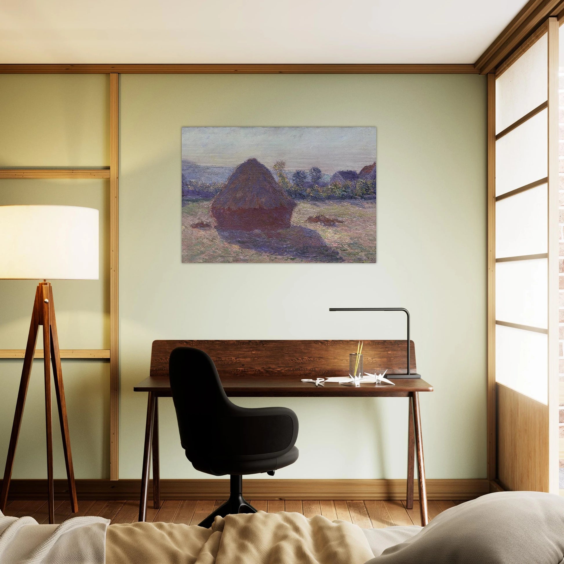 A Haystack in the Evening Sun - claude monet Brushed Aluminum Print - 70x100 cm / 28x40 inches | claude monet Aluminum Print | claude monet Prints