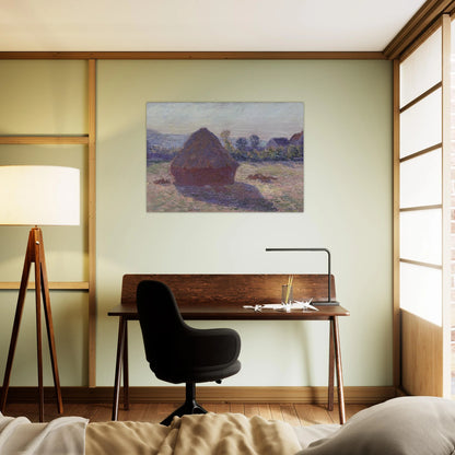 A Haystack in the Evening Sun - claude monet Brushed Aluminum Print - 70x100 cm / 28x40 inches | claude monet Aluminum Print | claude monet Prints