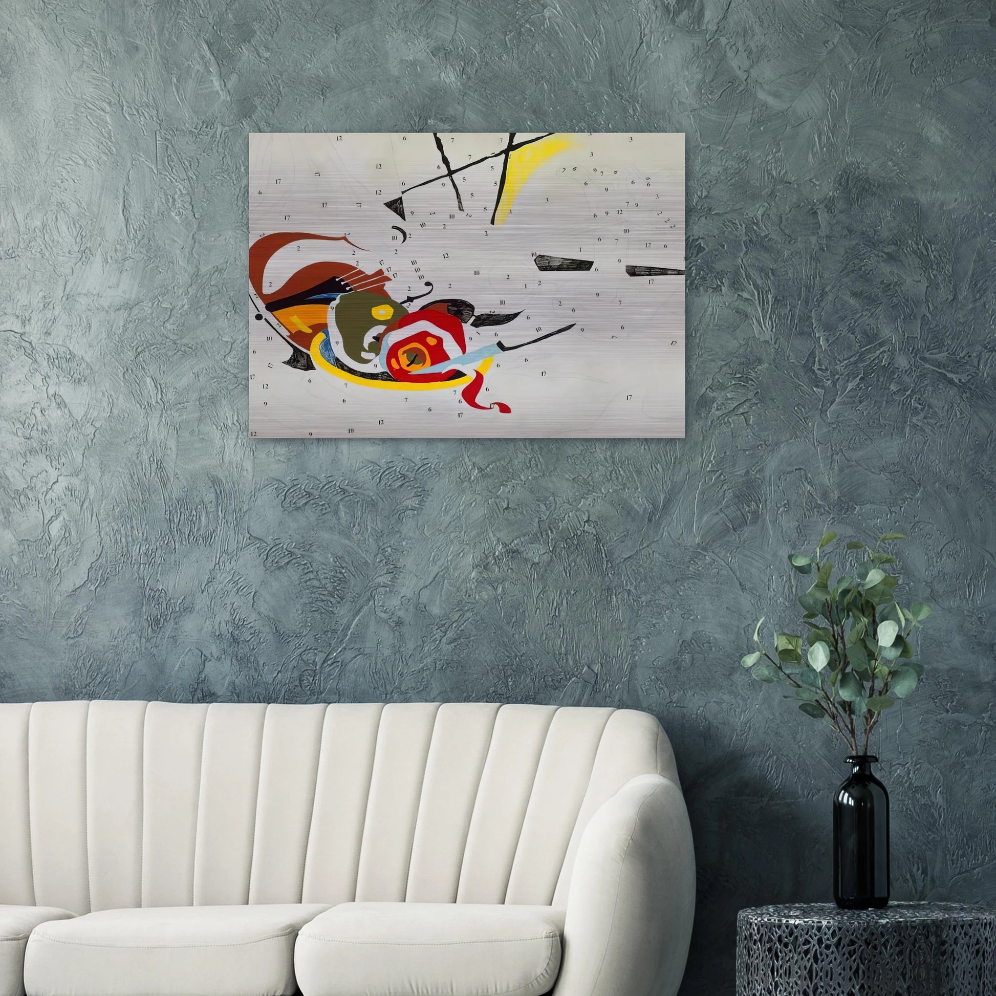 Do It Yourself  Violin  - Andy Warhol Brushed Aluminum Print - 70x100 cm / 28x40 inches | Andy Warhol Aluminum Print | Andy Warhol Prints