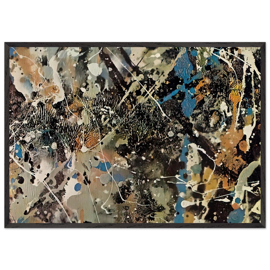 NOTDETECTED185248 - Jackson Pollock 70x100 cm / 28x40 inches Framed Art Print – Black Wooden Frame