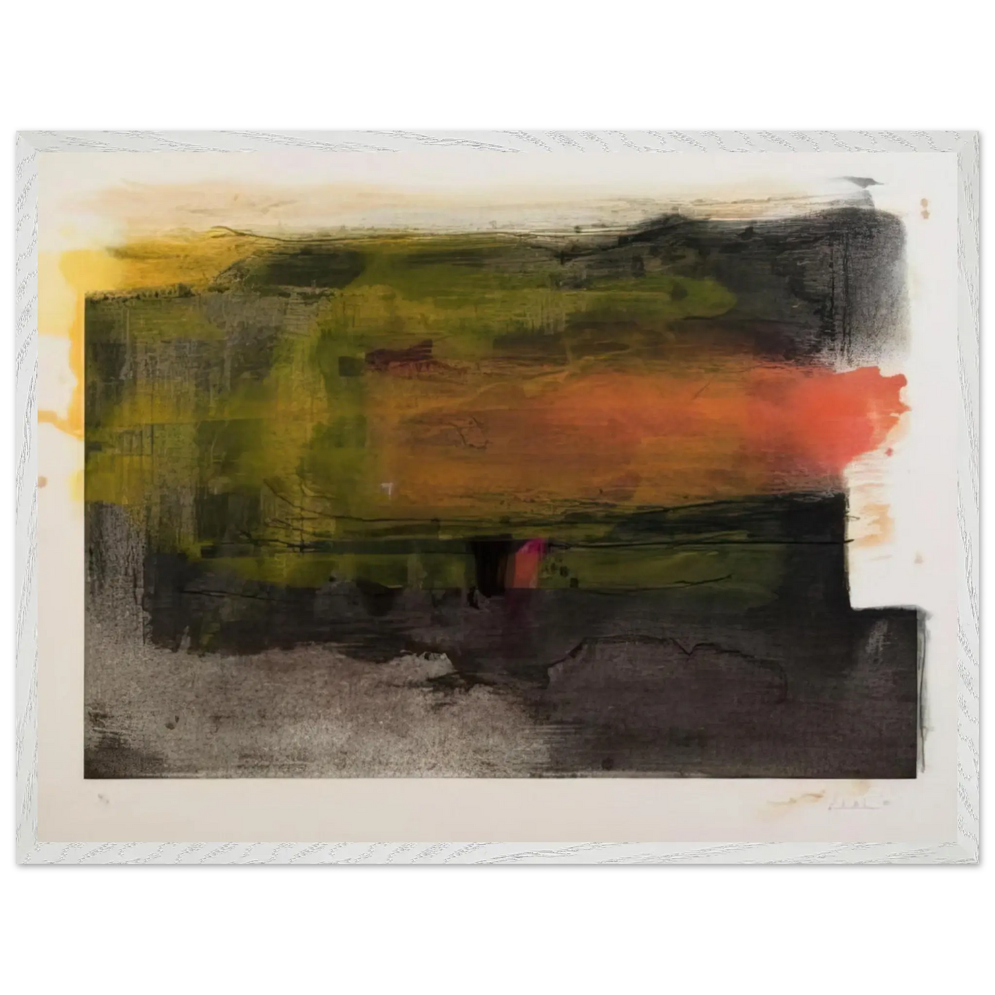Helen Frankenthaler - Deep Sun - 1983 Wall art - A3 (29.7 x 42  cm) - Premium Wooden Framed Poster With Fine Art Paper - Black frame