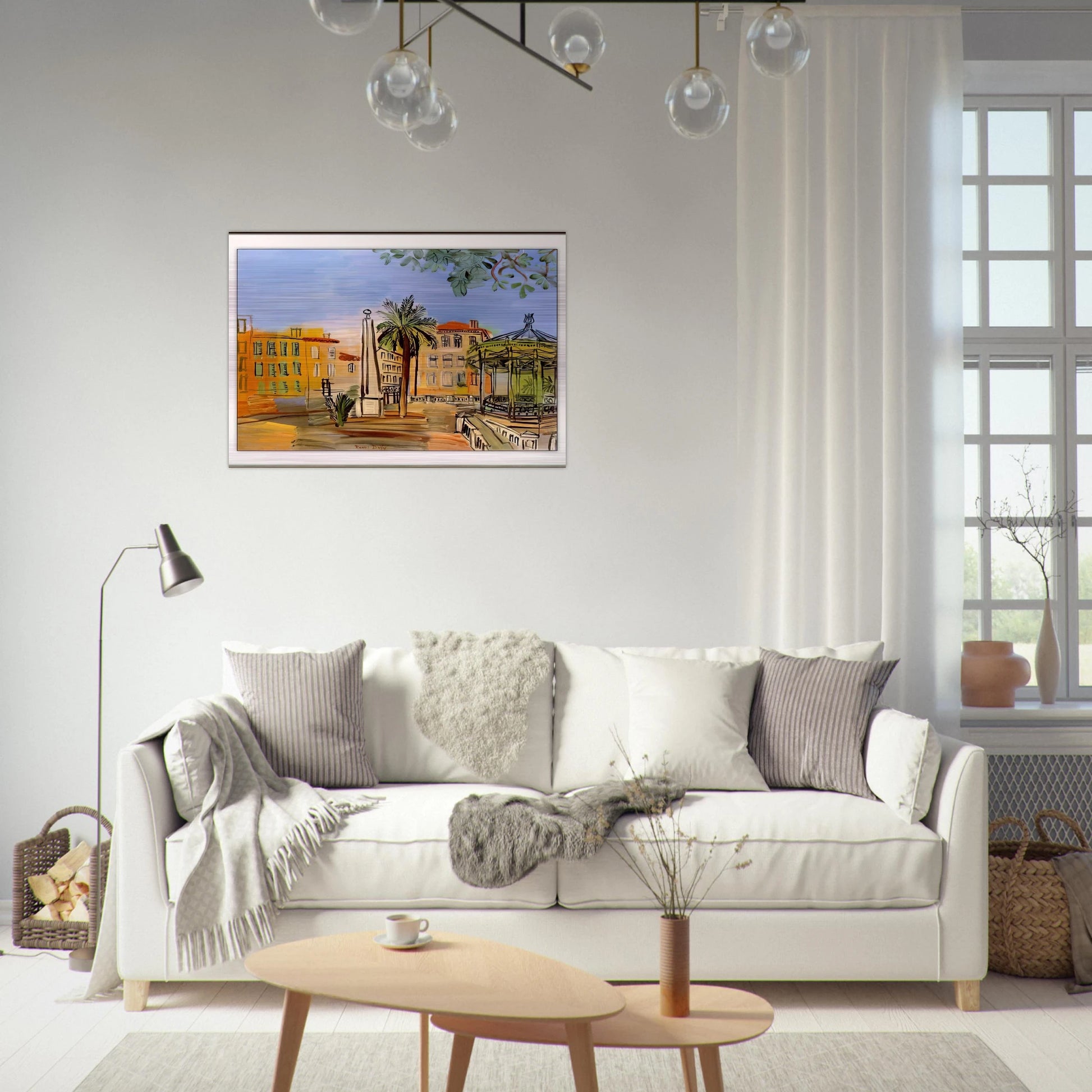 THE SQUARE IN HYERES - Raoul Dufy Brushed Aluminum Print - 70x100 cm / 28x40 inches | Raoul Dufy Aluminum Print | Raoul Dufy Prints