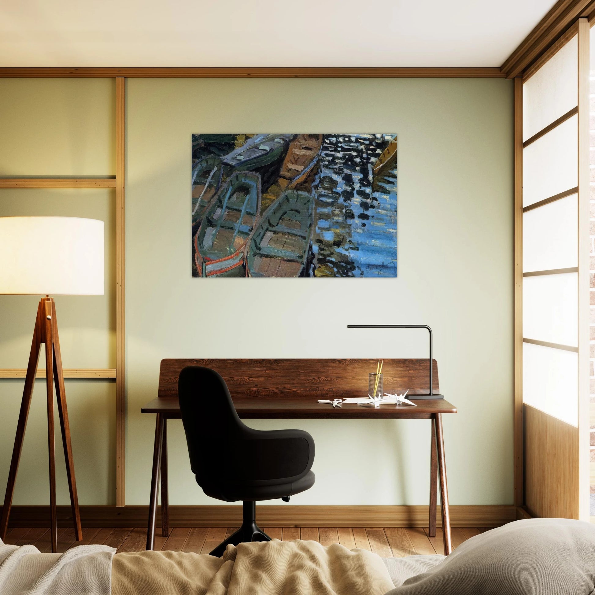 Bathers at La Grenouillere - claude monet Brushed Aluminum Print - 70x100 cm / 28x40 inches | claude monet Aluminum Print | claude monet Prints