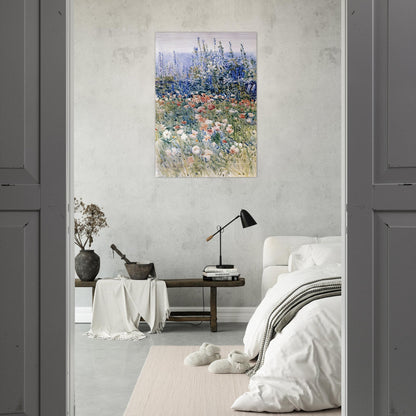 Flower Garden, Isles of Shoals - Childe Hassam Brushed Aluminum Print - 70x100 cm / 28x40 inches | Childe Hassam Aluminum Print | Childe Hassam Prints