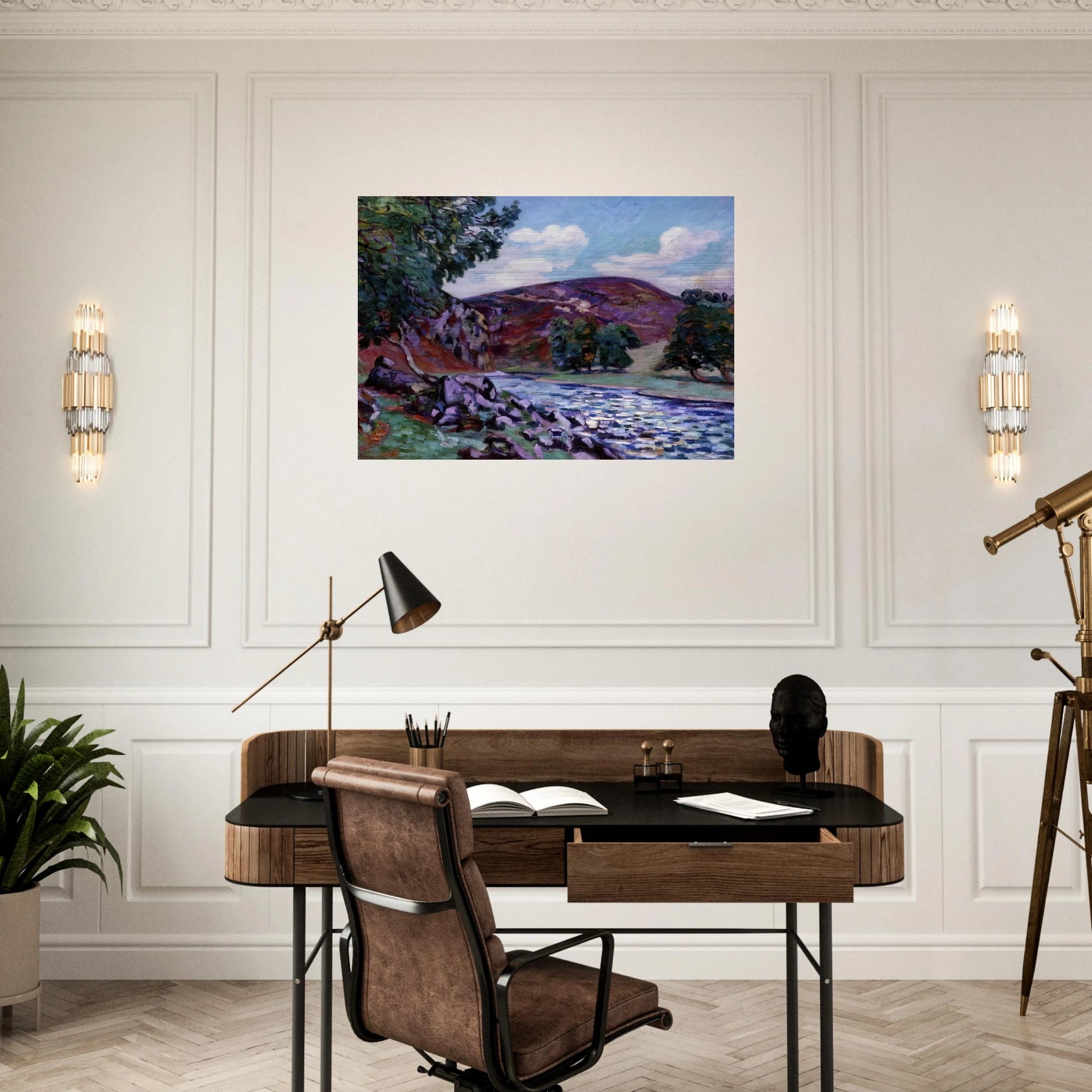Paysage à Crozant - 1900 - Armand Guillaumin Brushed Aluminum Print - 70x100 cm / 28x40 inches | Armand Guillaumin Aluminum Print | Armand Guillaumin Prints
