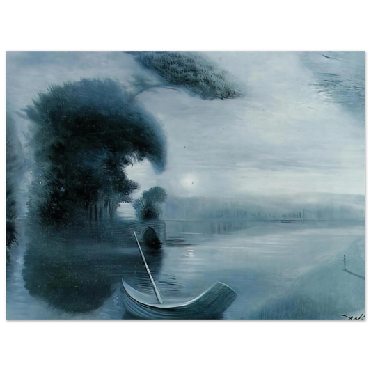 Salvador Dali - METAMORPHOSIS OF HITLER S FACE INTO A MOONLIT LANDSCAPE WITH ACCOMPANIMENT  75x100 cm / 30x40inches Fine Art Poster