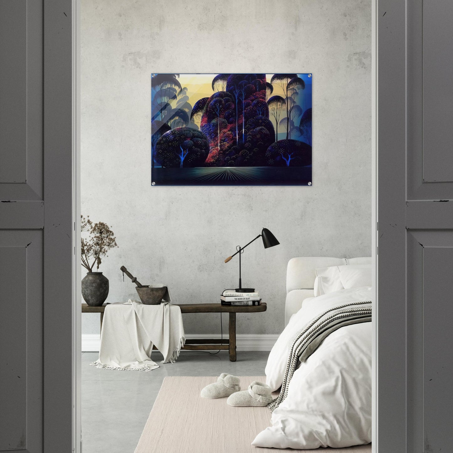 Mendocino - Eyvind Earle Acrylic Print - 70x100 cm / 28x40″ inches