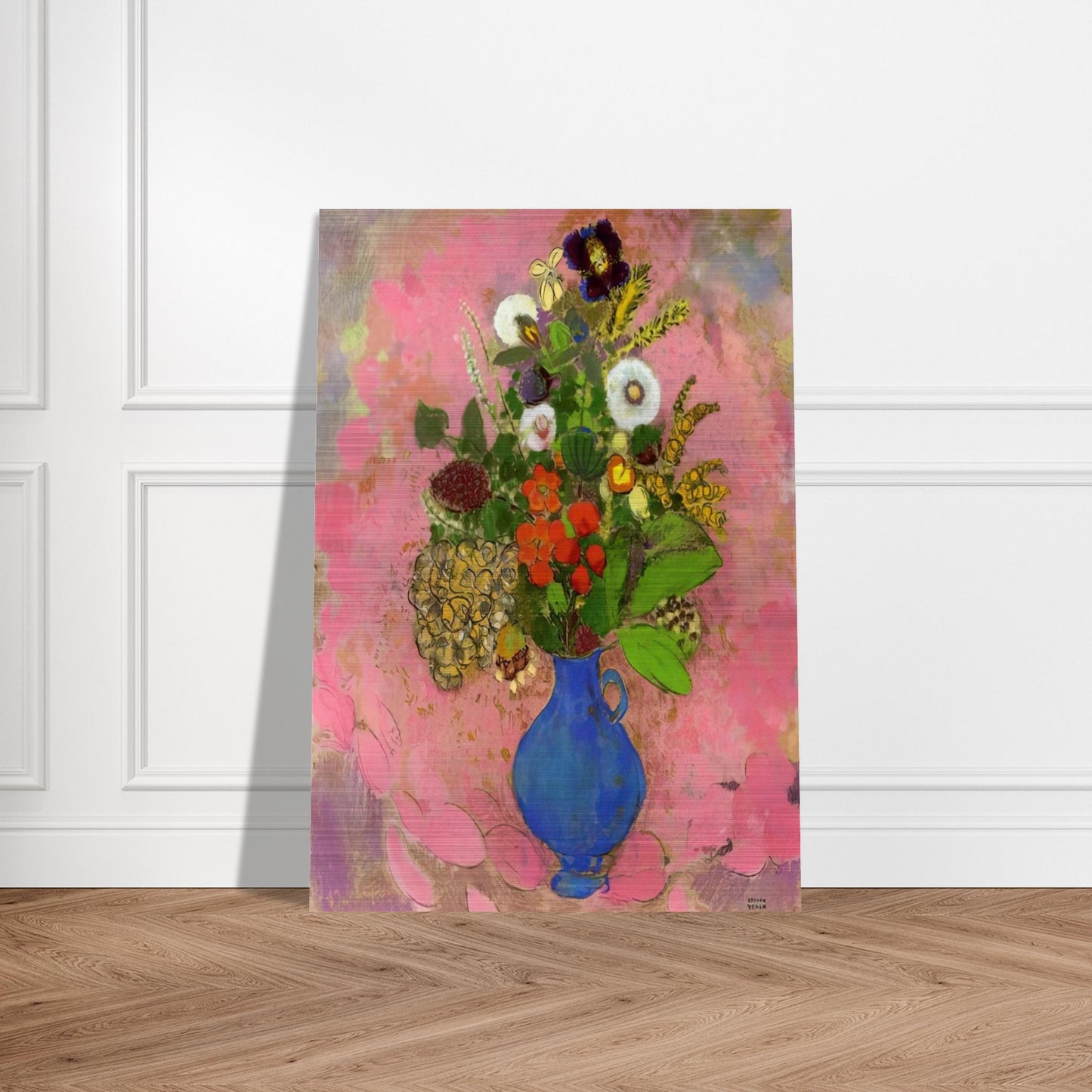 FLOWERS 1905 - Odilon Redon Brushed Aluminum Print - 70x100 cm / 28x40 inches | Odilon Redon Aluminum Print | Odilon Redon Prints