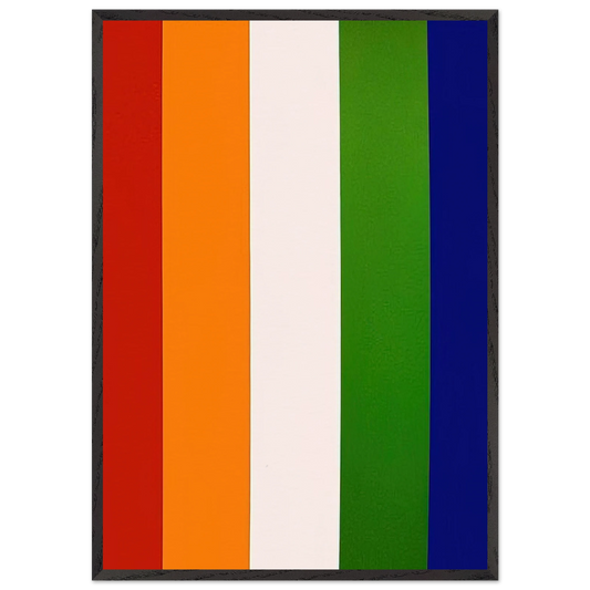 Red Orange White Green Blue - Ellsworth Kelly 70x100 cm / 28x40 inches Framed Art Print – Black Wooden Frame