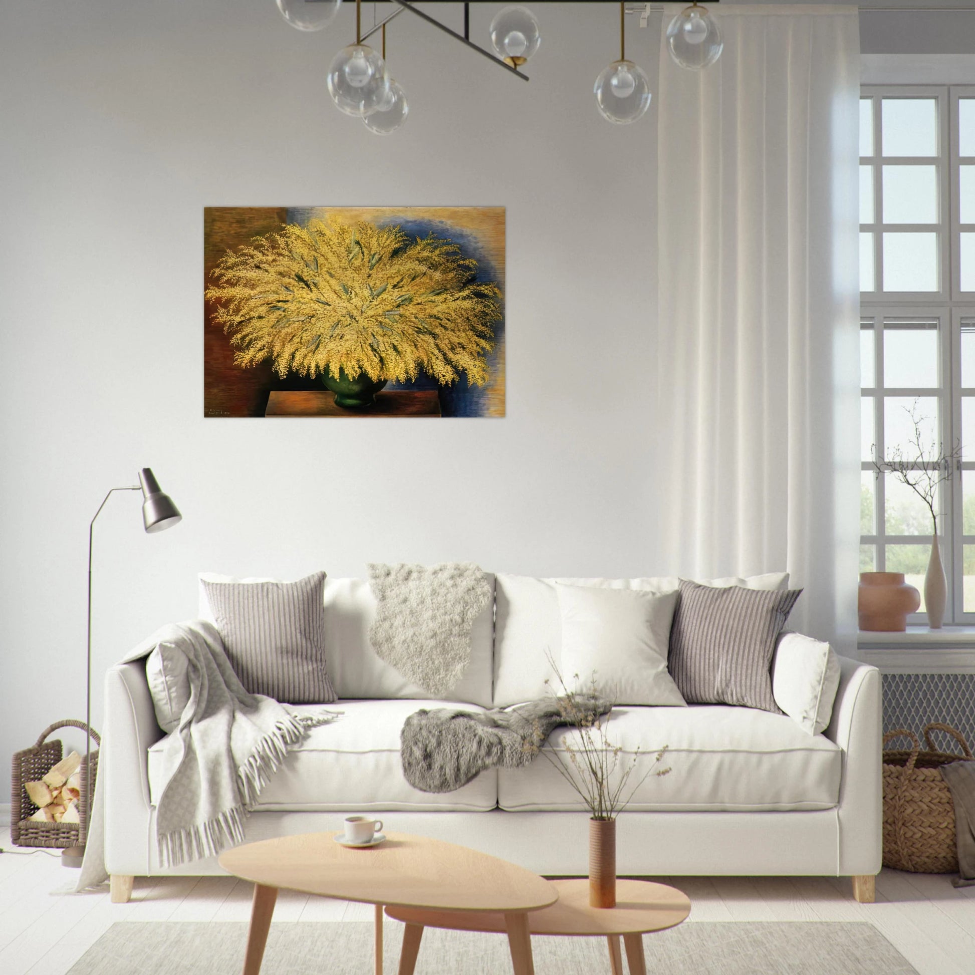 GRAND BOUQUET OF MIMOSA 1942 - Moise Kisling Brushed Aluminum Print - 70x100 cm / 28x40 inches | Moise Kisling Aluminum Print | Moise Kisling Prints