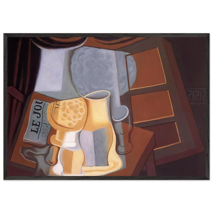 THE TABLE IN FRONT OF THE WINDOW 1921 - Juan Gris 70x100 cm / 28x40 inches Framed Art Print – Black Wooden Frame
