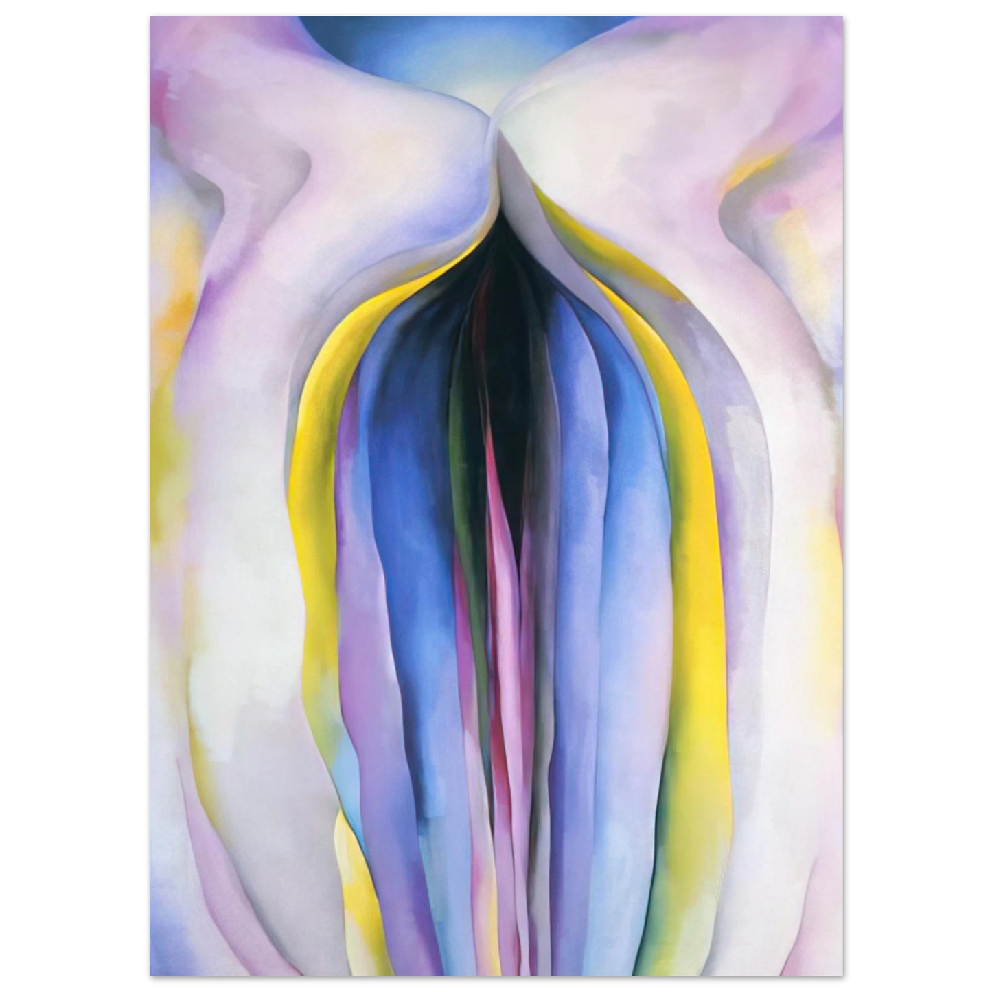 Georgia O'Keeffe - Grey Line With Black, Blue And Yellow Fine Art Poster