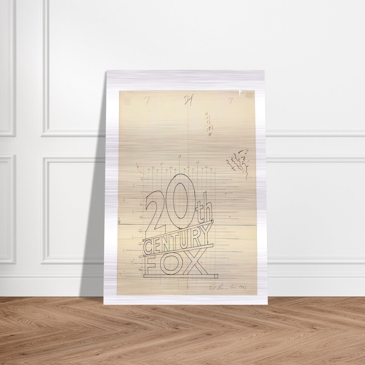 TRADEMARK GRID 1962 - Edward Ruscha Brushed Aluminum Print - 70x100 cm / 28x40 inches | Edward Ruscha Aluminum Print | Edward Ruscha Prints