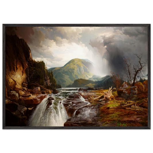 The Wilds of Lake Superior - Thomas Moran 70x100 cm / 28x40 inches Framed Art Print – Black Wooden Frame