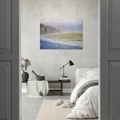 Cliff at Pourville - claude monet Brushed Aluminum Print - 70x100 cm / 28x40 inches | claude monet Aluminum Print | claude monet Prints
