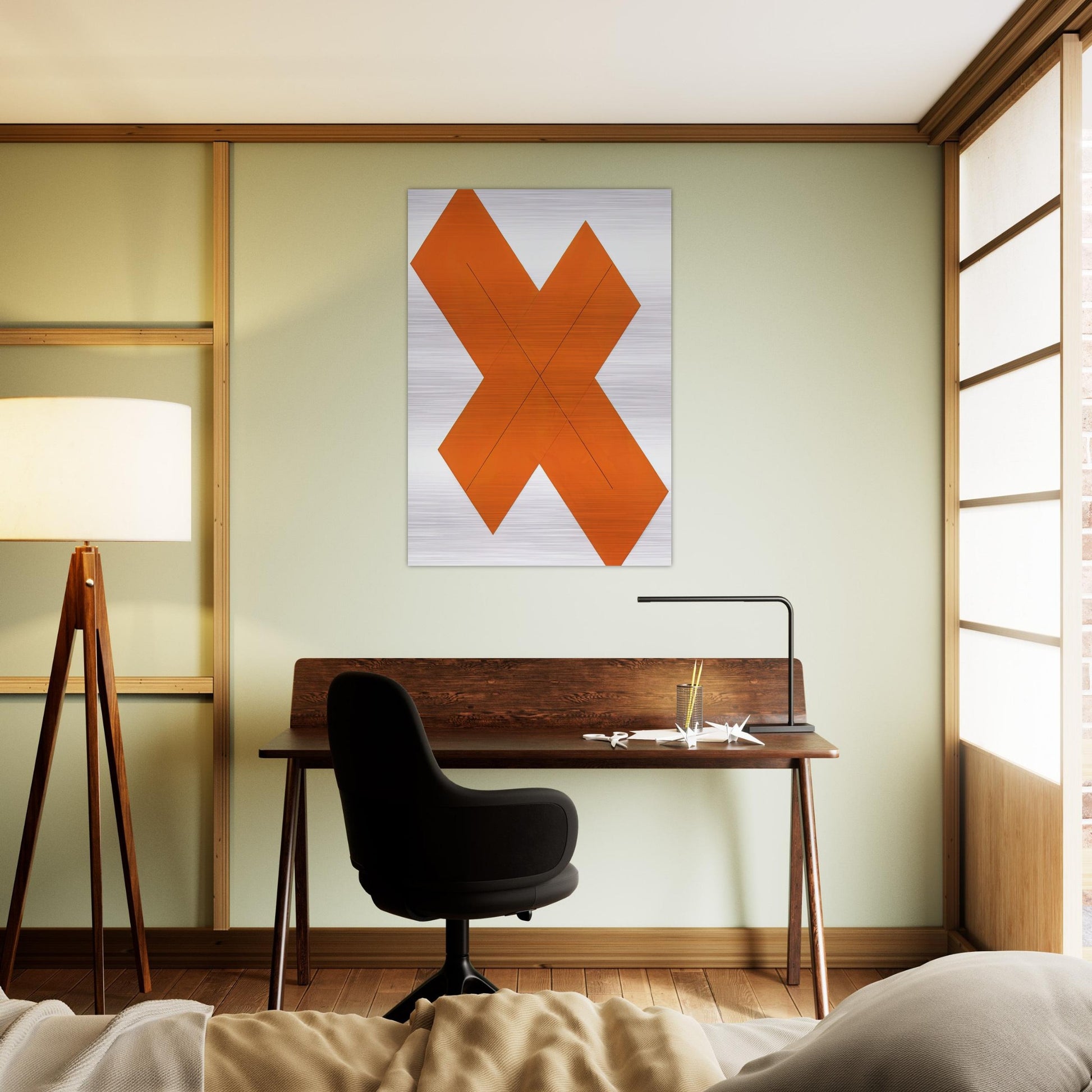 X WITHIN X ORANGE 1981 - Robert Mangold Brushed Aluminum Print - 70x100 cm / 28x40 inches | Robert Mangold Aluminum Print | Robert Mangold Prints
