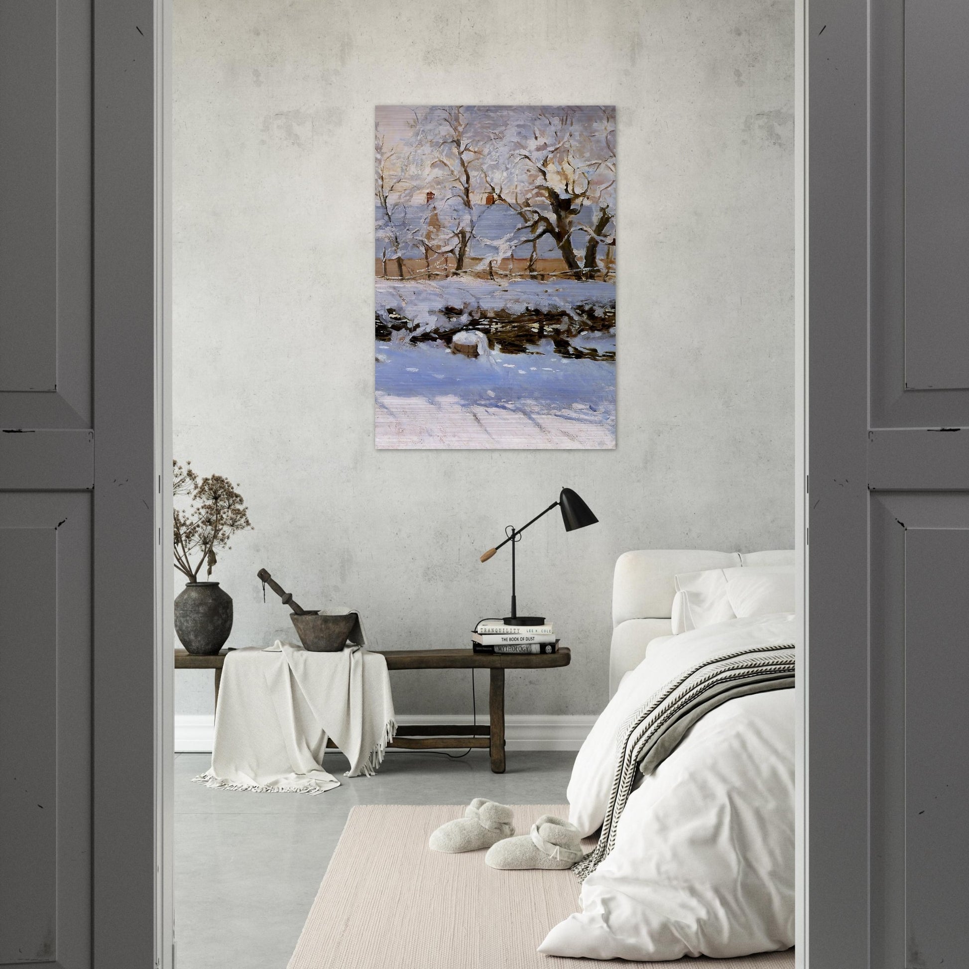 The Magpie - claude monet Brushed Aluminum Print - 70x100 cm / 28x40 inches | claude monet Aluminum Print | claude monet Prints