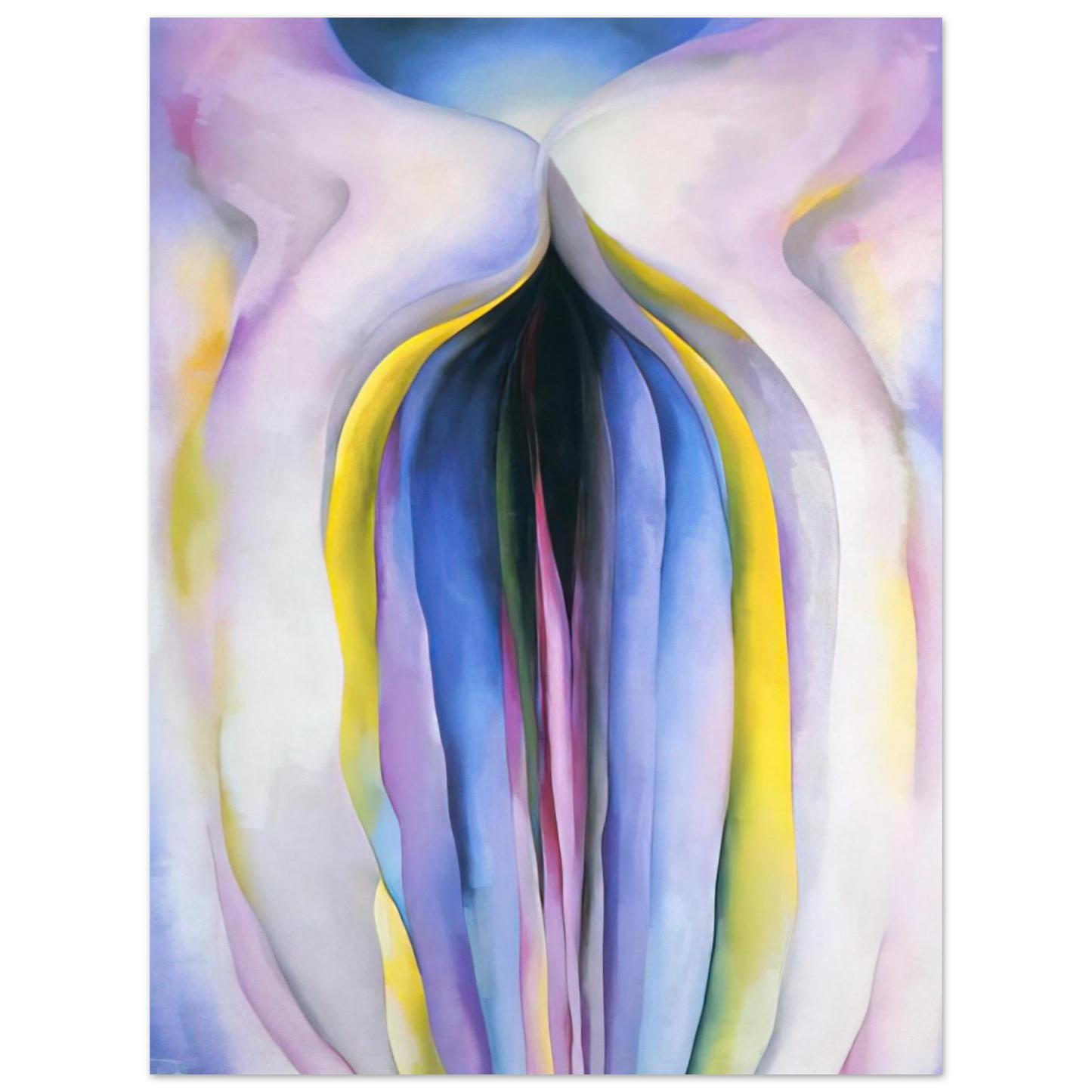 Georgia O'Keeffe - Grey Line With Black, Blue And Yellow Fine Art Poster