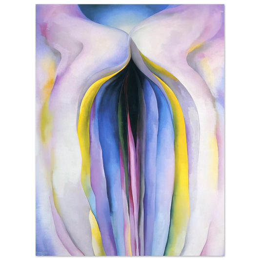 Georgia O'Keeffe - Grey Line With Black, Blue And Yellow Fine Art Poster