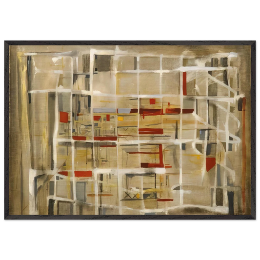 Interieur a la spirale - 1949 - Maria Helena Vieira da Silva 70x100 cm / 28x40 inches Framed Art Print – Black Wooden Frame