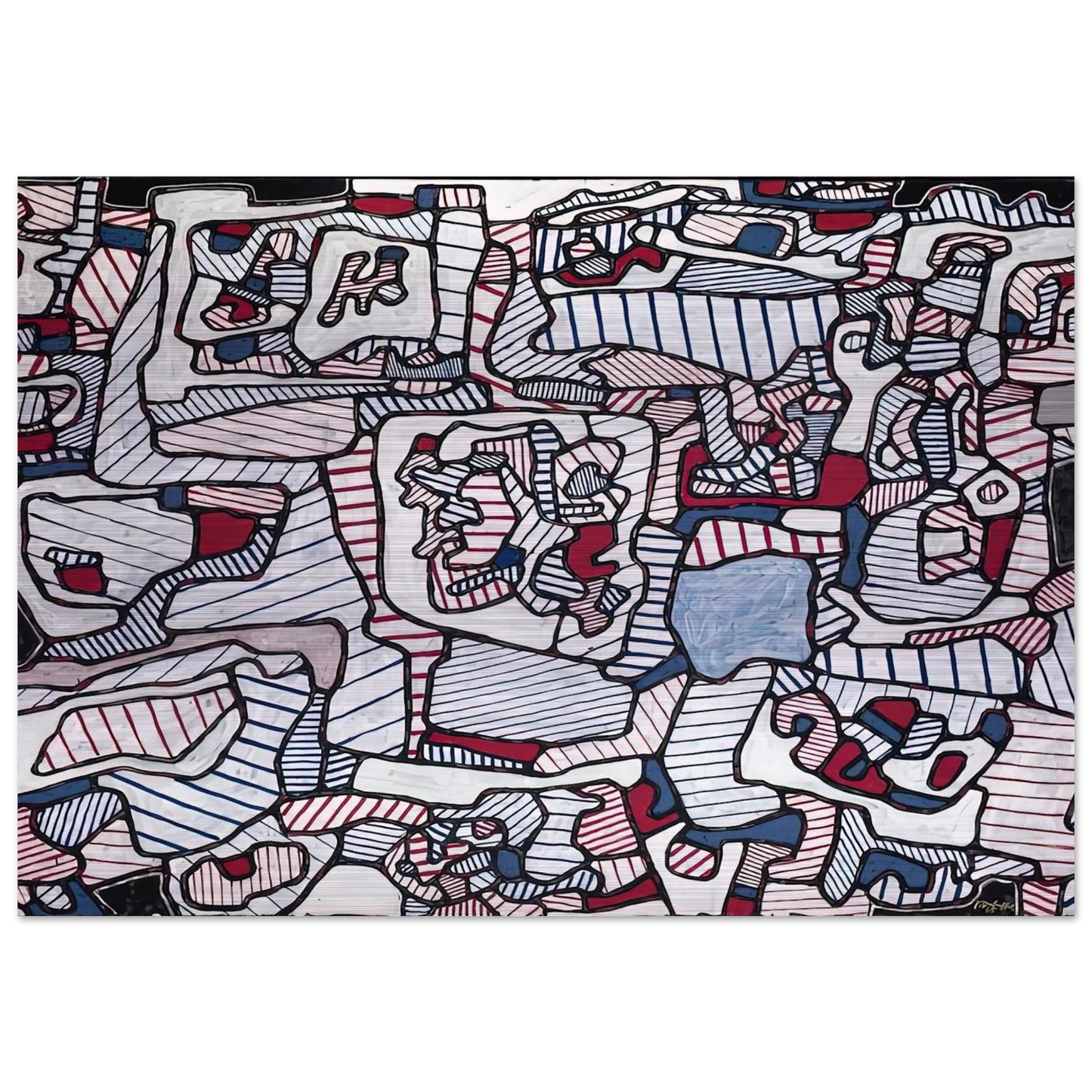 SITE INHABITED BY OBJECTS 1965 - Jean Dubuffet Brushed Aluminum Print - 70x100 cm / 28x40 inches | Jean Dubuffet Aluminum Print | Jean Dubuffet Prints