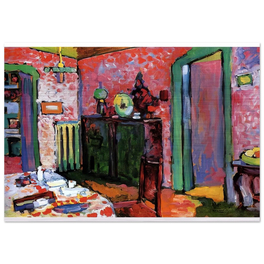 INTERIOR MY DINING ROOM 1909 - Wassily Kandinsky Brushed Aluminum Print - 70x100 cm / 28x40 inches | Wassily Kandinsky Aluminum Print | Wassily Kandinsky Prints