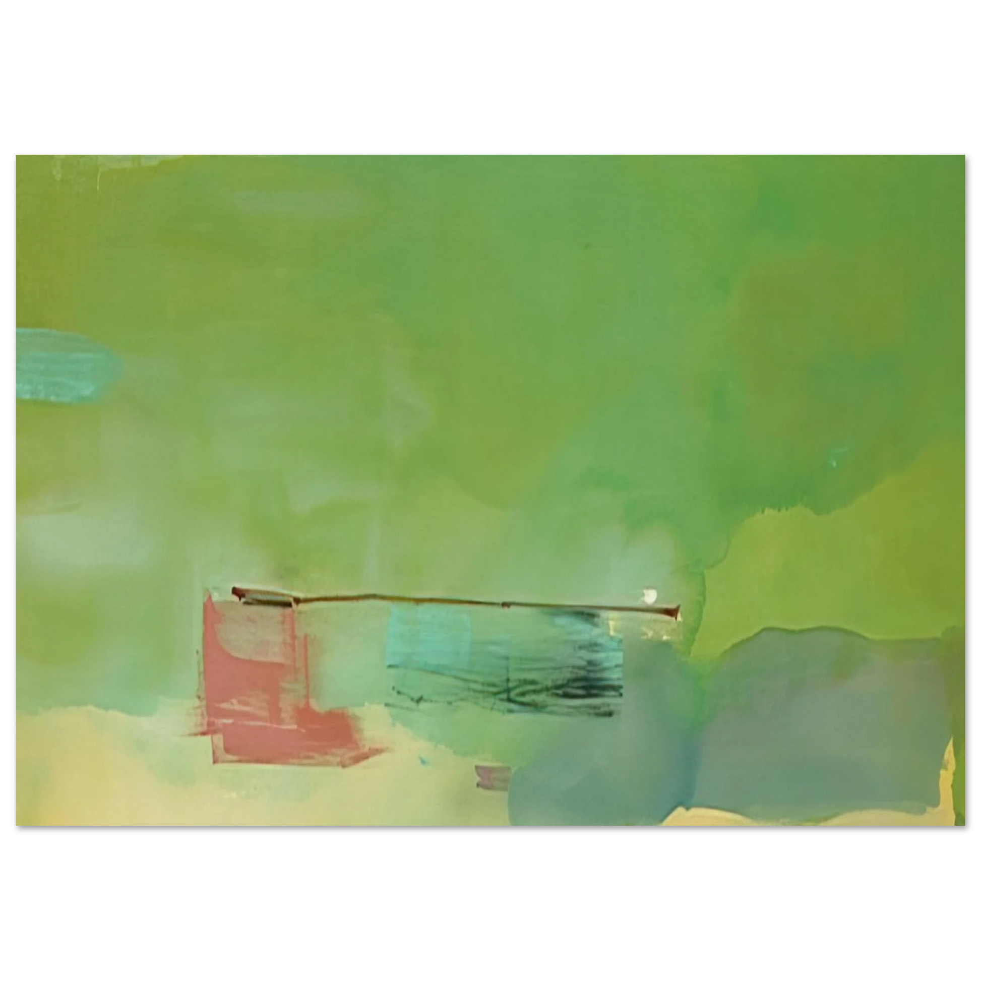 Helen Frankenthaler - Springscape - 1975 Wall art - 27x35 cm / 11x14 inches - Premium Wooden Framed Poster With Fine Art Paper-canvas - Black frame