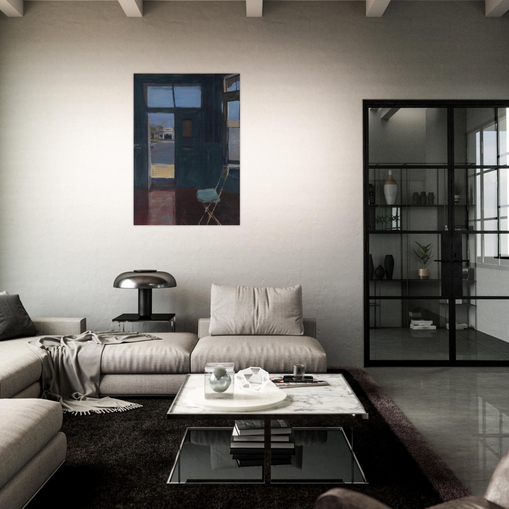 Interior with Doorway - Richard Diebenkorn Brushed Aluminum Print - 70x100 cm / 28x40 inches | Richard Diebenkorn Aluminum Print | Richard Diebenkorn Prints