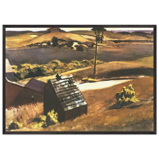 Burly Cobb Hen Coop and Barn - Edward Hopper 70x100 cm / 28x40 inches Framed Art Print – Black Wooden Frame