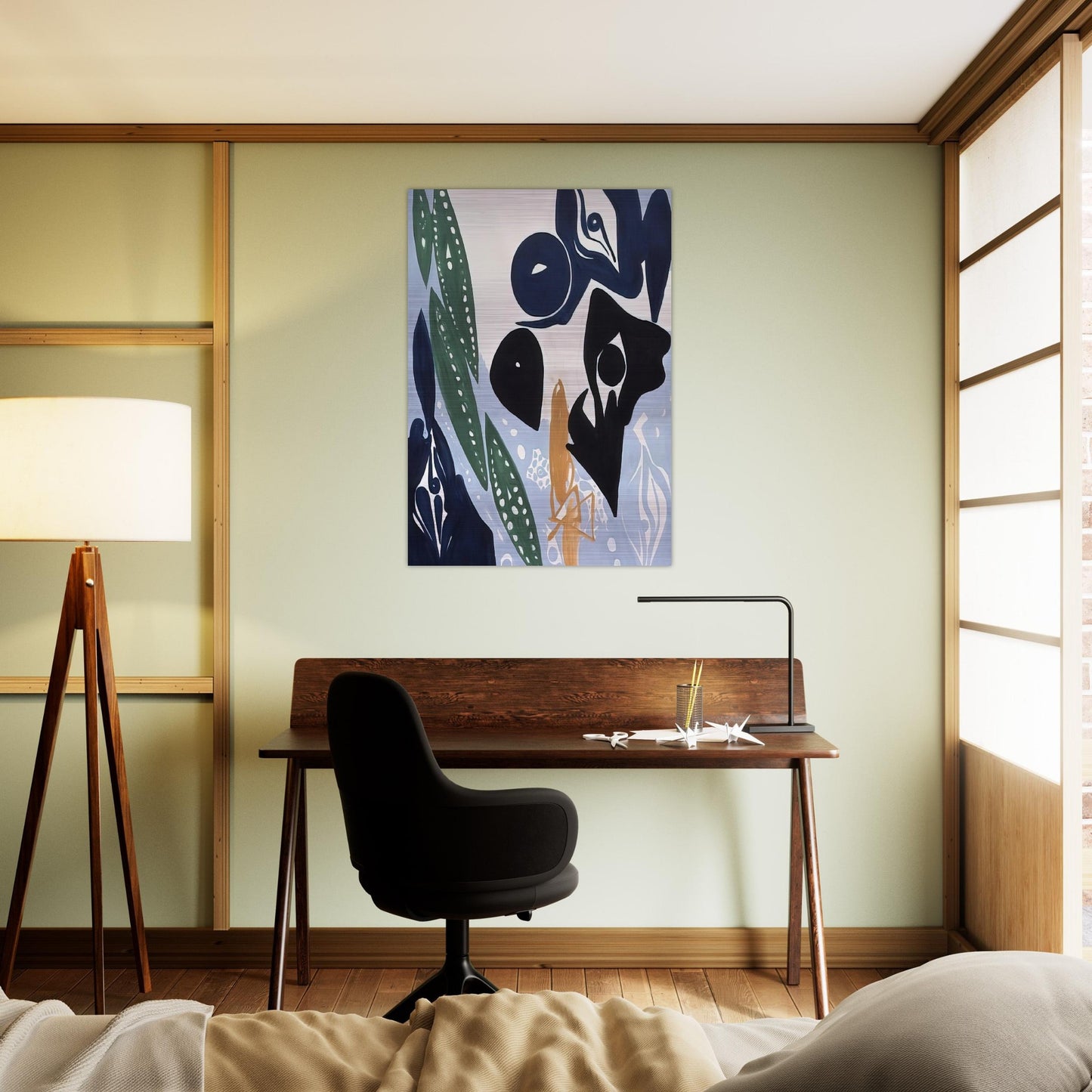 Hellblau im Licht - 1965 - Ernst Wilhelm Nay Brushed Aluminum Print - 70x100 cm / 28x40 inches | Ernst Wilhelm Nay Aluminum Print | Ernst Wilhelm Nay Prints