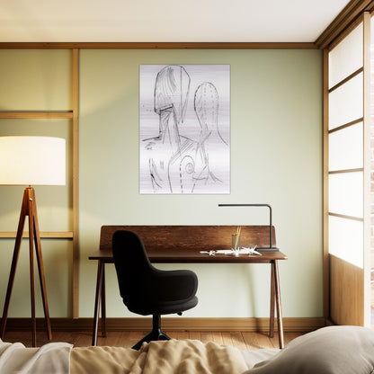 TWO MANNEQUINS - Giorgio de Chirico Brushed Aluminum Print - 70x100 cm / 28x40 inches | Giorgio de Chirico Aluminum Print | Giorgio de Chirico Prints