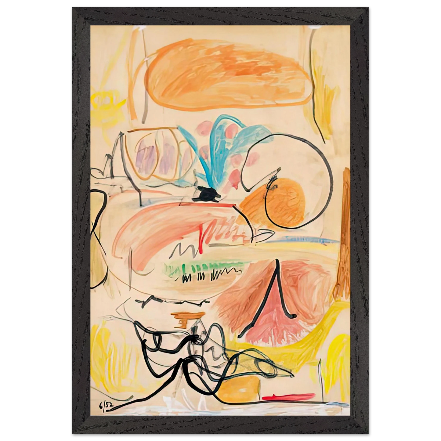 Helen Frankenthaler - Window Shade No. 1, 1952- Wall Art - 60x80 cm / 24x32 inches - Fine Art Poster-canvas - -
