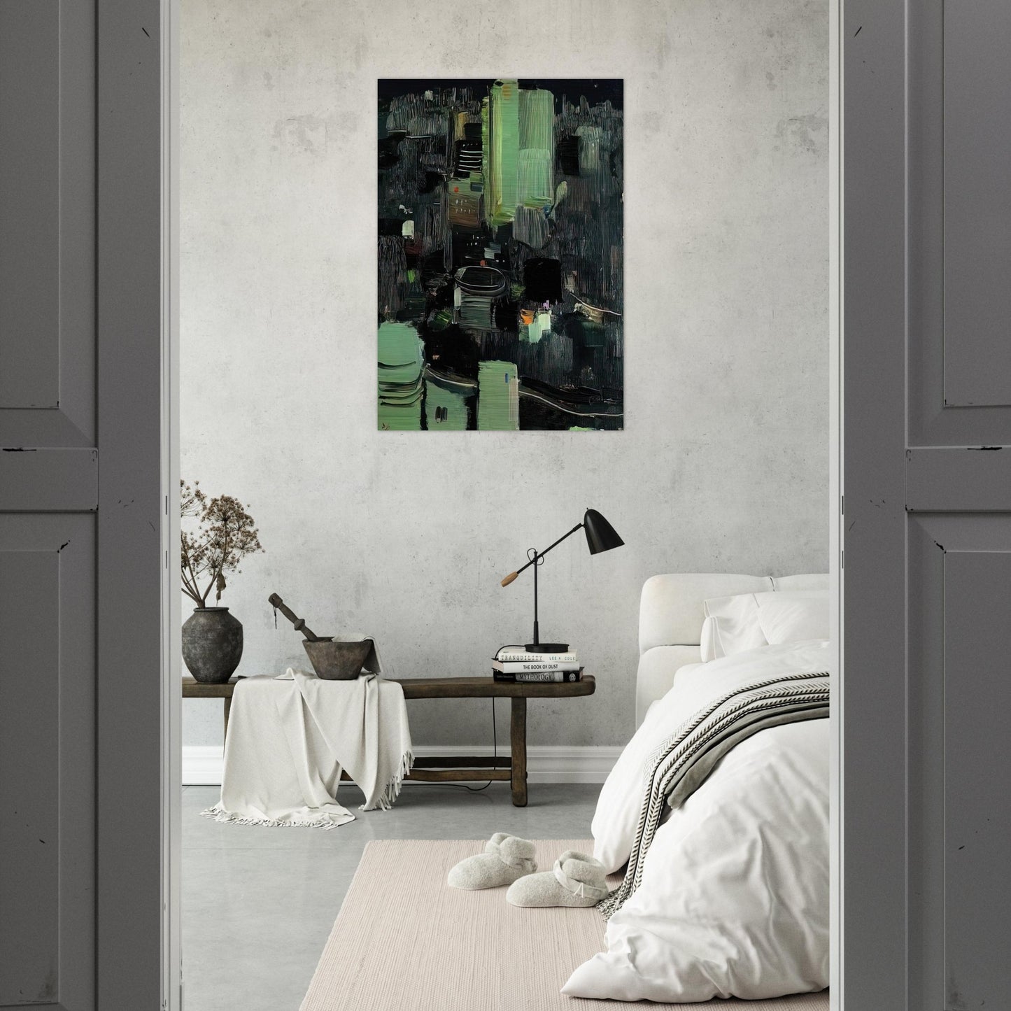 Toyko at Night - 1990 - Wu Guanzhong Brushed Aluminum Print - 70x100 cm / 28x40 inches | Wu Guanzhong Aluminum Print | Wu Guanzhong Prints