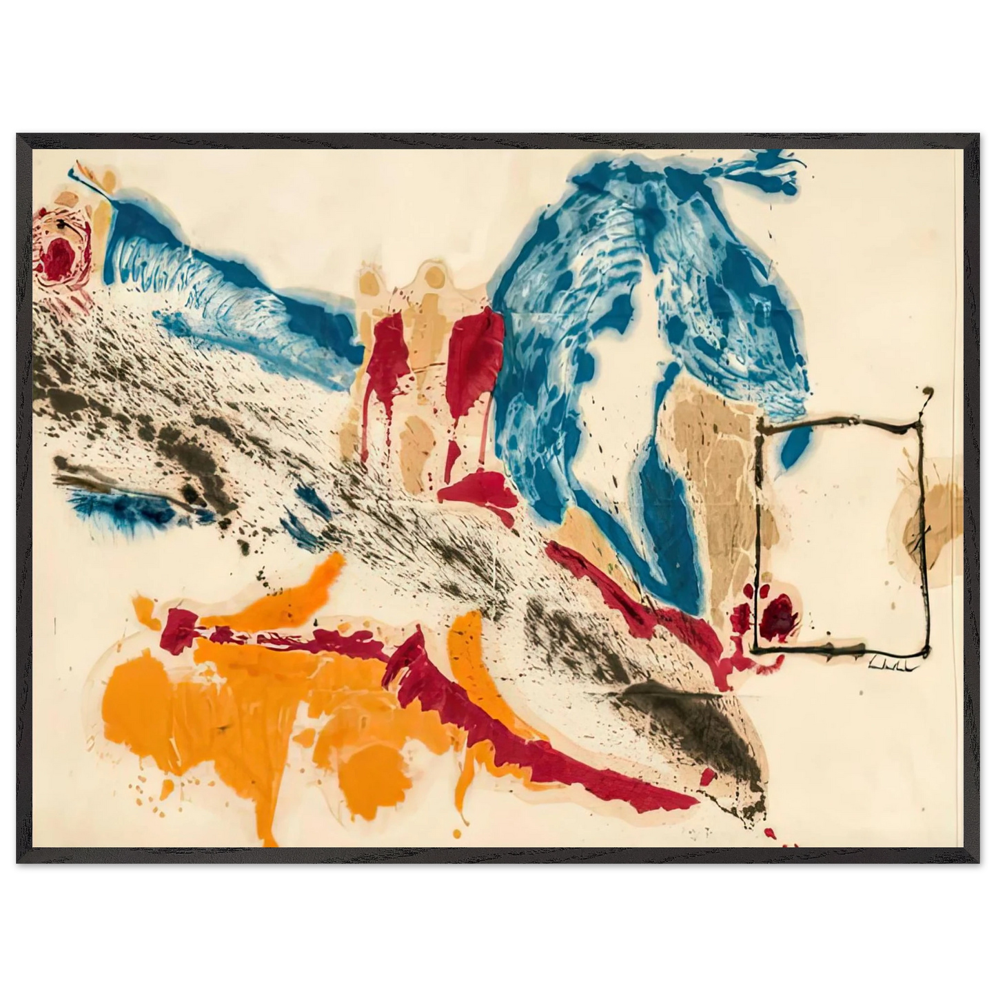 Helen Frankenthaler - Alassio, 1960- Wall Art - 60x80 cm / 24x32 inches - Premium Wooden Framed Poster With Fine Art Paper-canvas - White frame