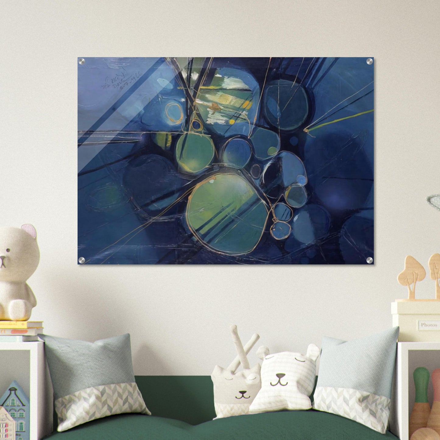 Green Abstract - 1966 - Gebre Kristos Desta Acrylic Print - 70x100 cm / 28x40″ inches
