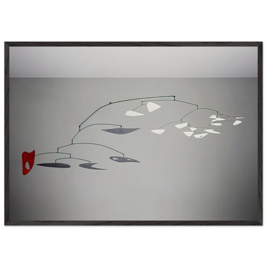 1 RED 4 BLACK PLUS X WHITE 1947 - Alexander Calder 70x100 cm / 28x40 inches Framed Art Print – Black Wooden Frame