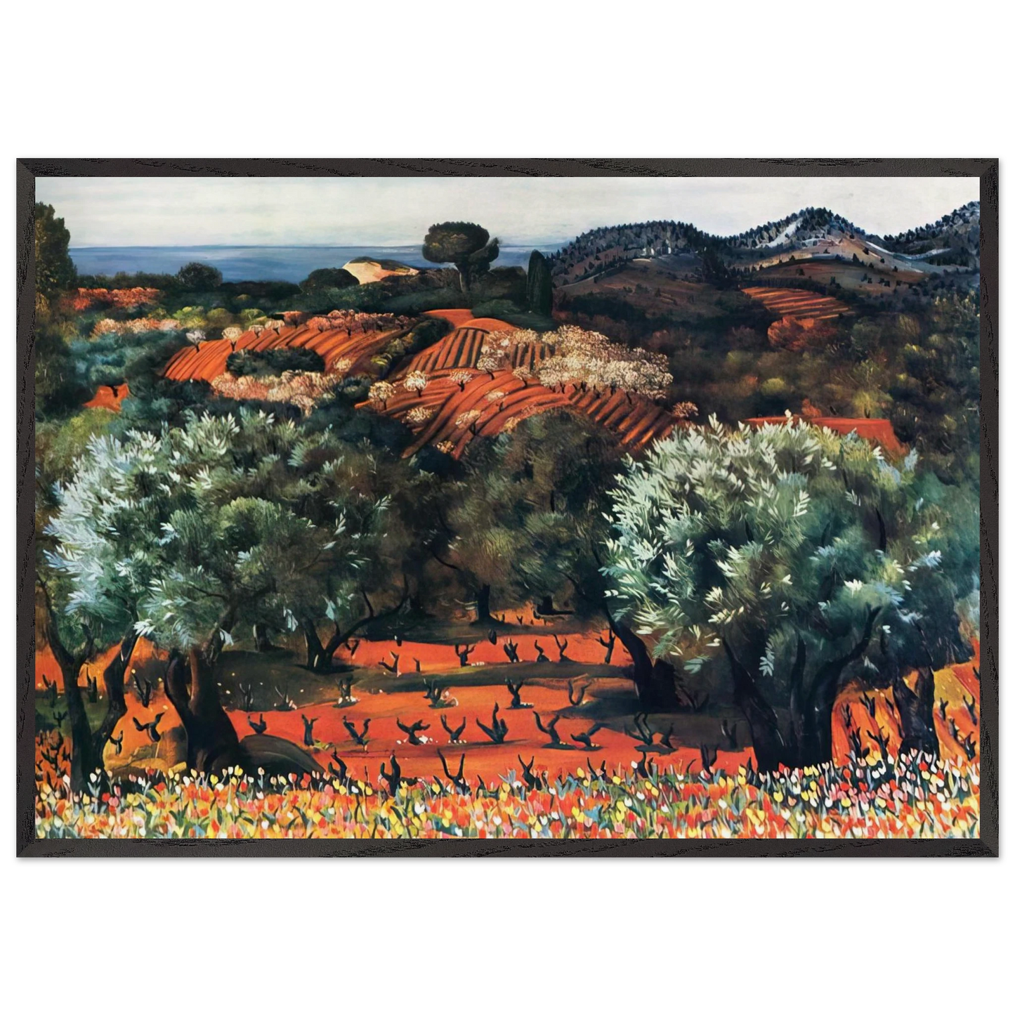 NOT IDENTIFIED 15 - Moise Kisling 70x100 cm / 28x40 inches Framed Art Print – Black Wooden Frame