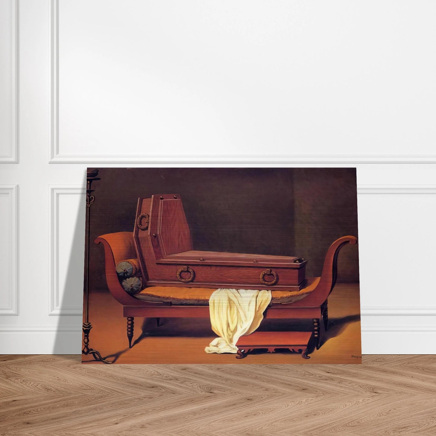 PERSPECTIVE MADAME RECAMIER BY DAVID 1949 - Rene Magritte Brushed Aluminum Print - 70x100 cm / 28x40 inches | Rene Magritte Aluminum Print | Rene Magritte Prints
