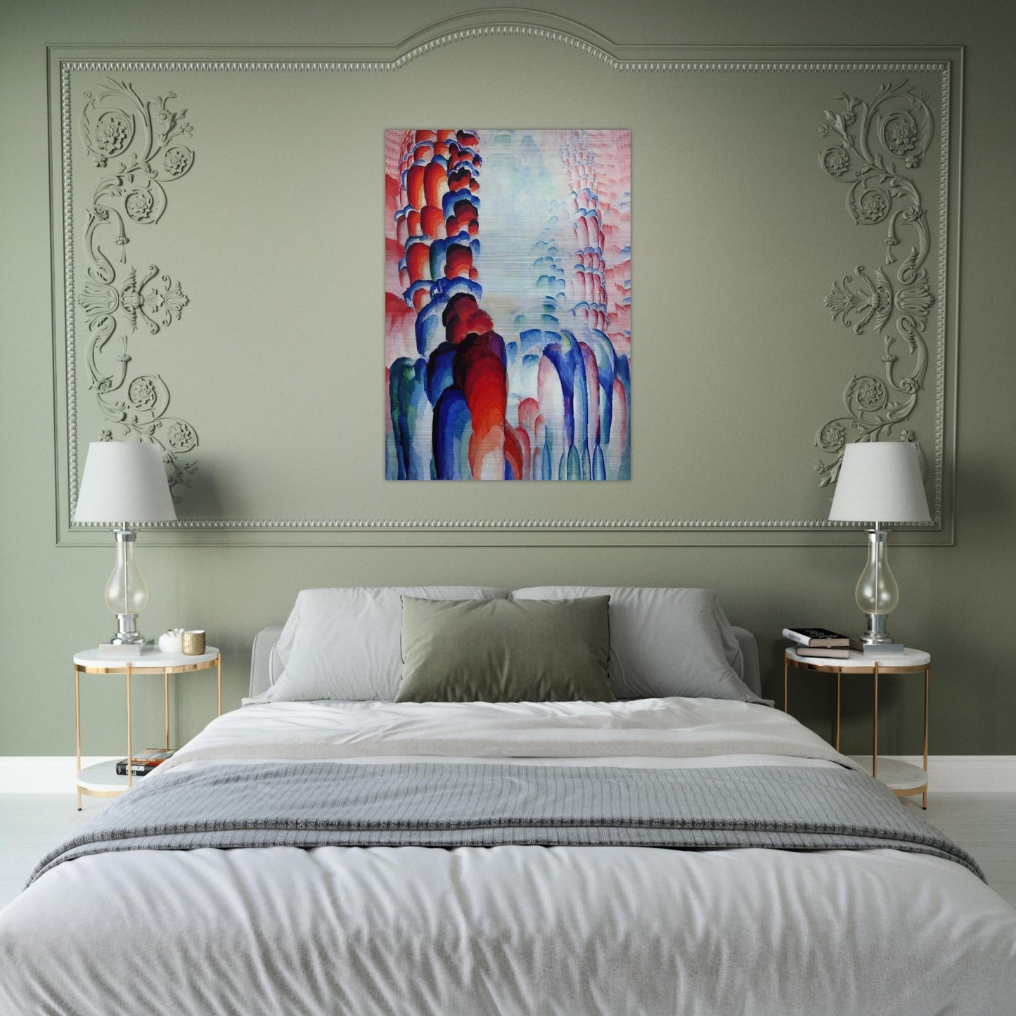 Hindu Motif, or Graduated Red - Frantisek Kupka Brushed Aluminum Print - 70x100 cm / 28x40 inches | Frantisek Kupka Aluminum Print | Frantisek Kupka Prints