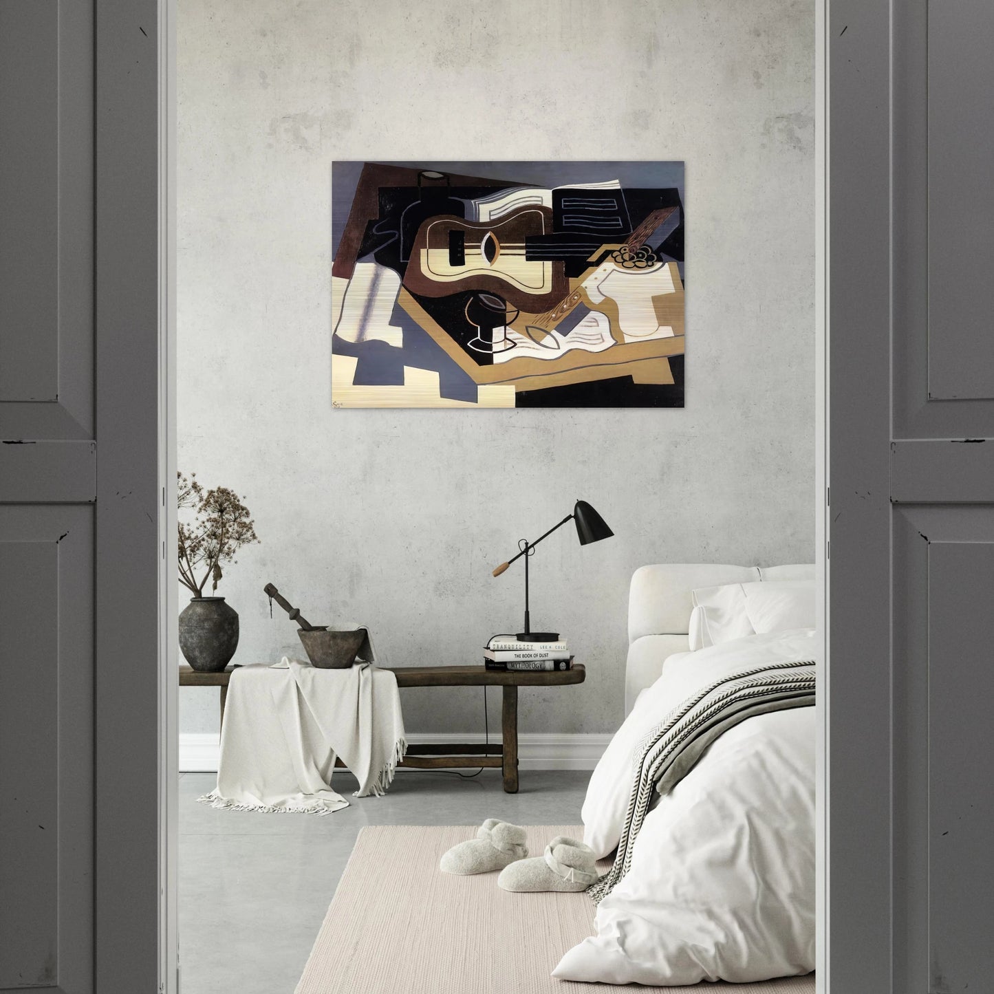 GUITAR AND CLARINET 1920 - Juan Gris Brushed Aluminum Print - 70x100 cm / 28x40 inches | Juan Gris Aluminum Print | Juan Gris Prints