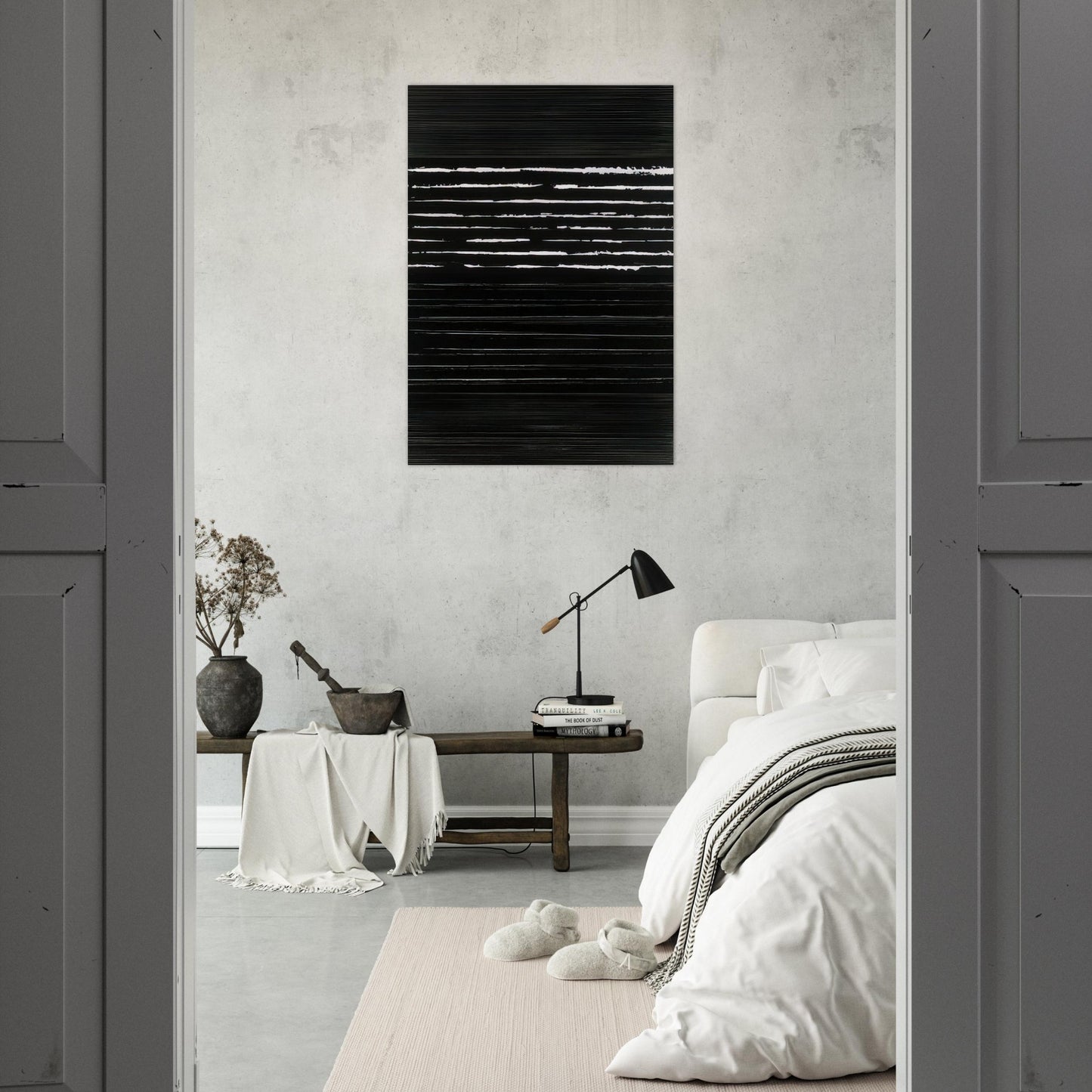 Peinture 324 x 181 cm, 14 mars 1999 Polyptyque - 1999 - Pierre Soulages Brushed Aluminum Print - 70x100 cm / 28x40 inches | Pierre Soulages Aluminum Print | Pierre Soulages Prints