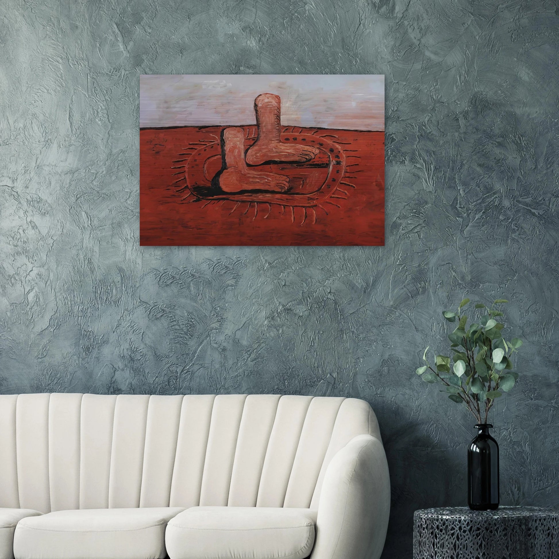 TWO FAT FEET - Philip Guston Brushed Aluminum Print - 70x100 cm / 28x40 inches | Philip Guston Aluminum Print | Philip Guston Prints