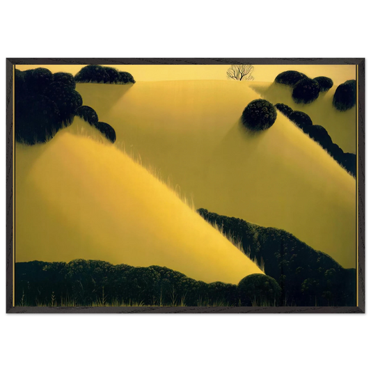 Golden Hills - Eyvind Earle 70x100 cm / 28x40 inches Framed Art Print – Black Wooden Frame